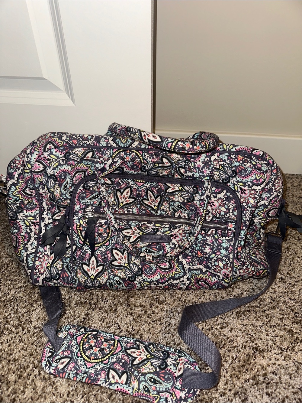 Vera Bradley Multicolor Paisley Quilted Travel Duffel